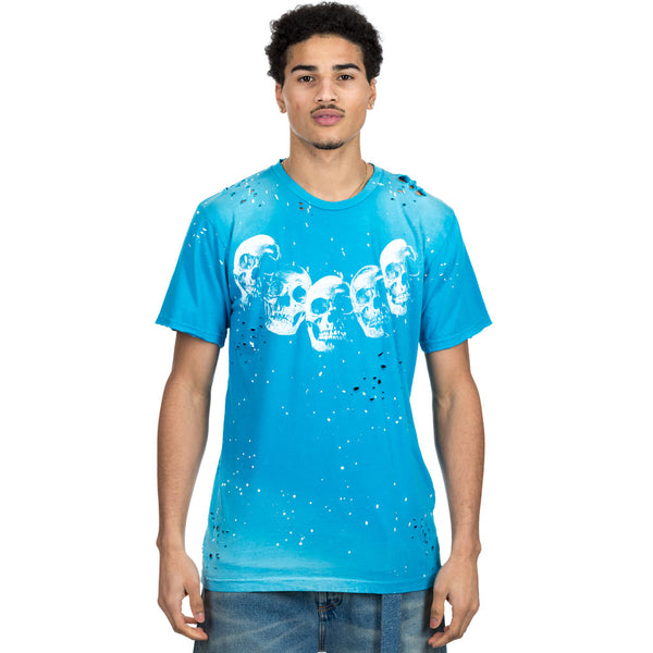 Dom Rebel - Amigos Paint Splatter Tee in Blue