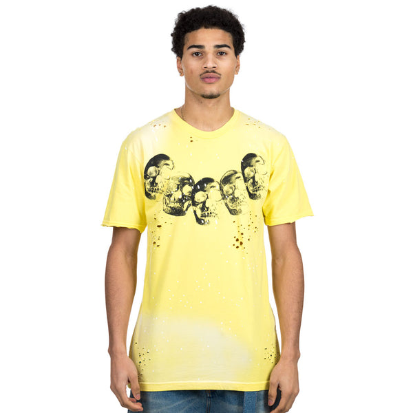 Dom Rebel - Amigos Paint Splatter Tee in Yellow