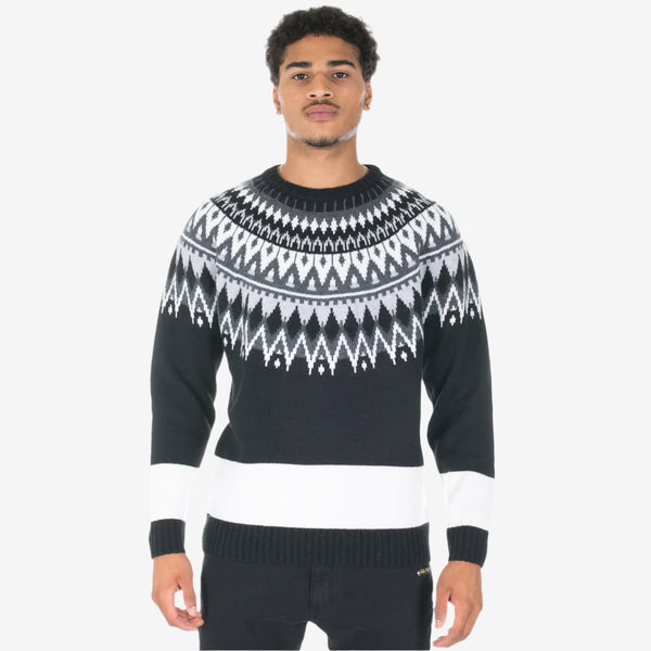 White Mountaineering - Jacquard Knit Sweater in Black