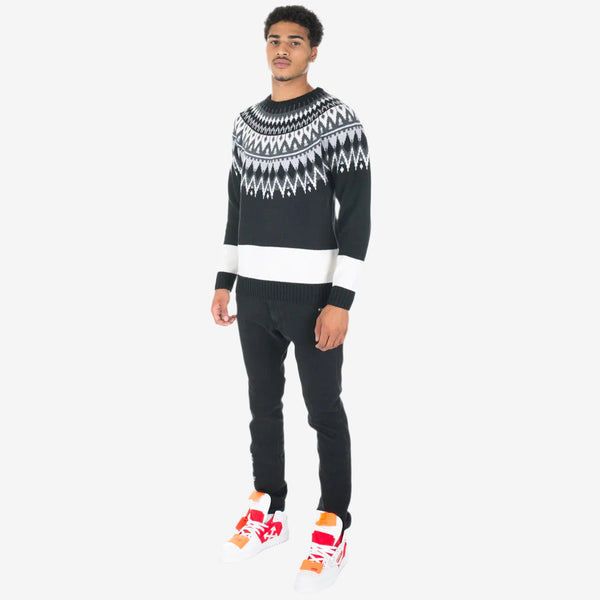 White Mountaineering - Jacquard Knit Sweater in Black