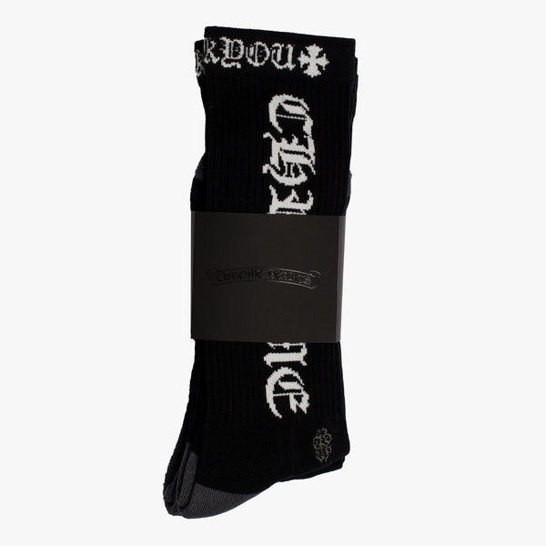 Chrome Hearts Logo Sock 3-Pack in Black
