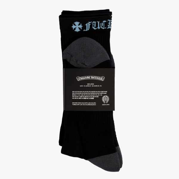 Chrome Hearts Logo Sock 3-Pack in Black