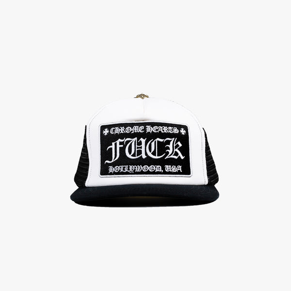 Chrome Hearts F#CK Patch Trucker Cap in Black