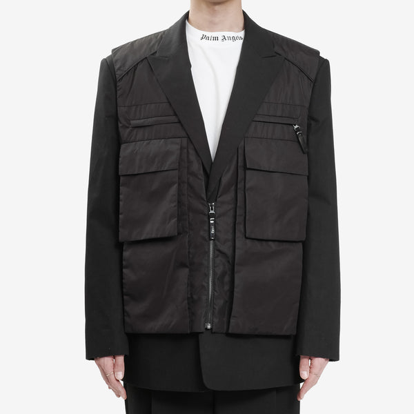 Juun.J Mens Detachable Vest Jacket in Black