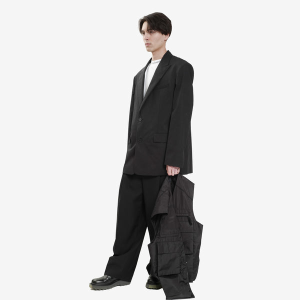 Juun.J Mens Detachable Vest Jacket in Black