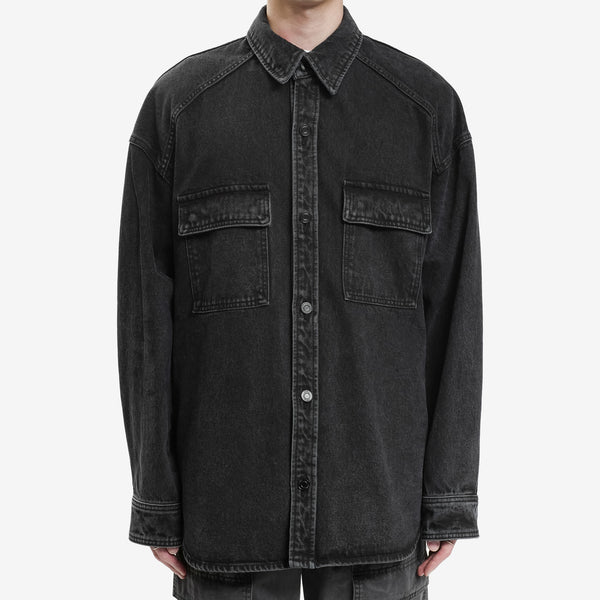 Mens Juun.J Denim Shirt in Black