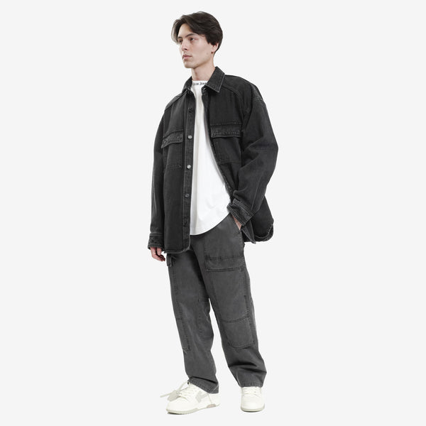 Mens Juun.J Denim Shirt in Black