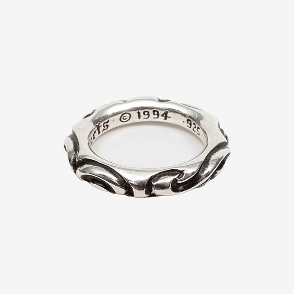 Chrome Hearts Scroll Band Ring in Sterling Silver