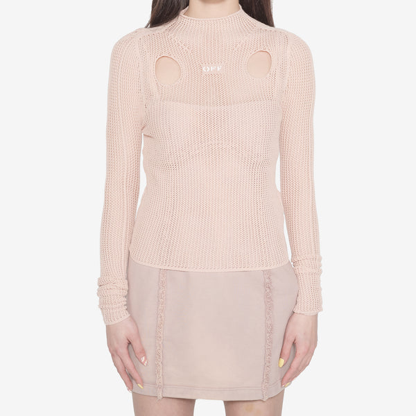 Off-White Womens Holy LS Top in Nude