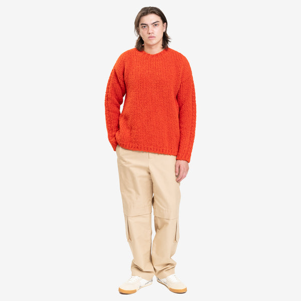 Off-White Mens Funky Chunky Knit Sweater in Orange