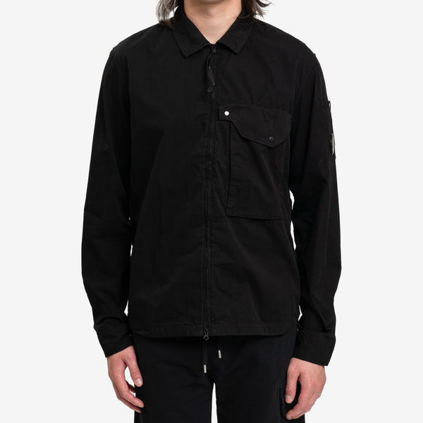 C.P. Company for Men Gabardine LS Zip Shirt in Black