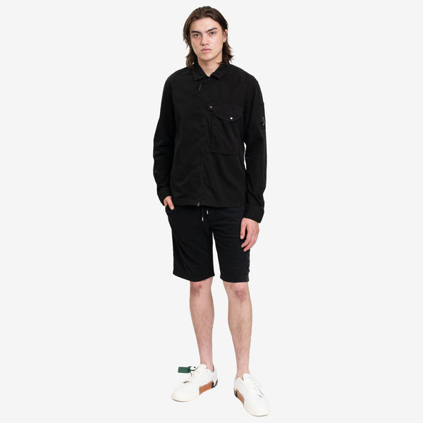 C.P. Company for Men Gabardine LS Zip Shirt in Black
