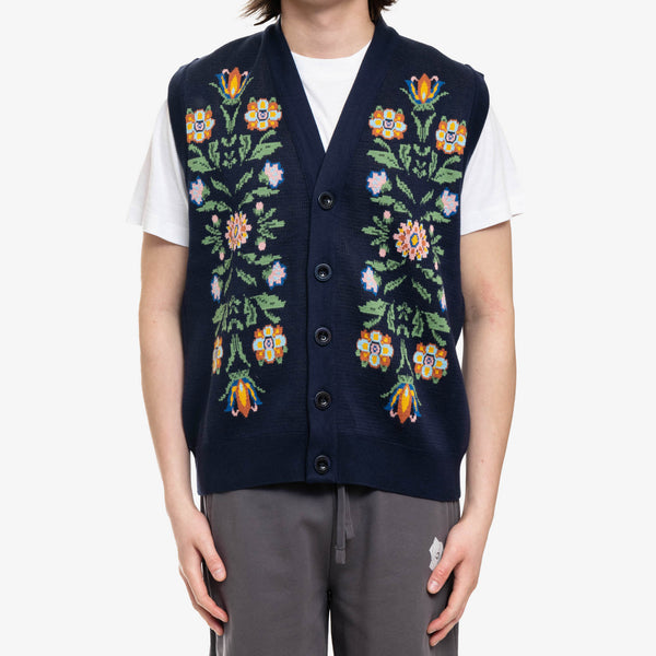 Drôle de Monsieur Mens Le Gilet Ornements in Navy