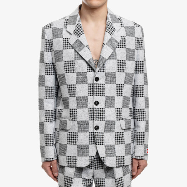 KENZO Mens Patchwork Jacquard Jacket in Midnight Blue