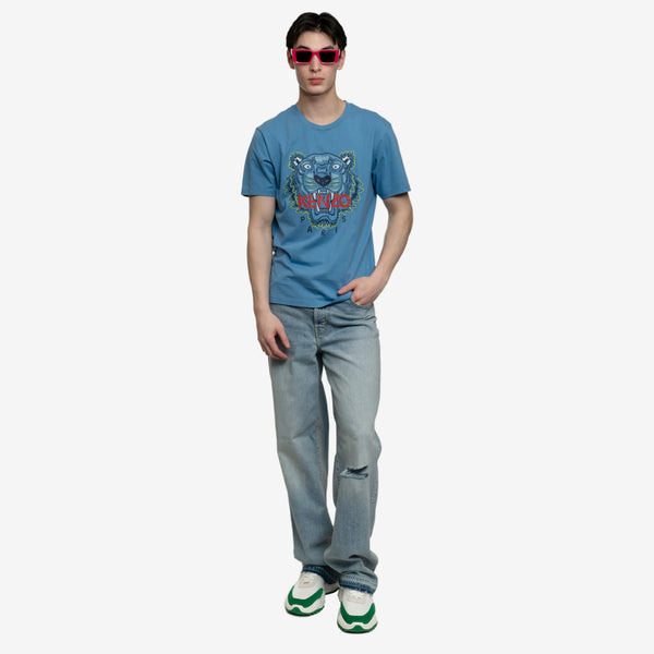 KENZO - Classic Red Tiger T-Shirt in Cyan