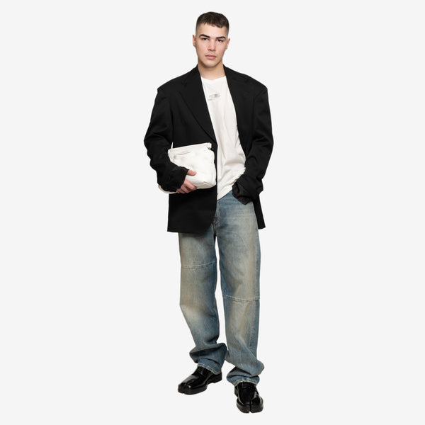 Maison Margiela MM6 Mens Oversize Shoulder Wool Blazer in Black
