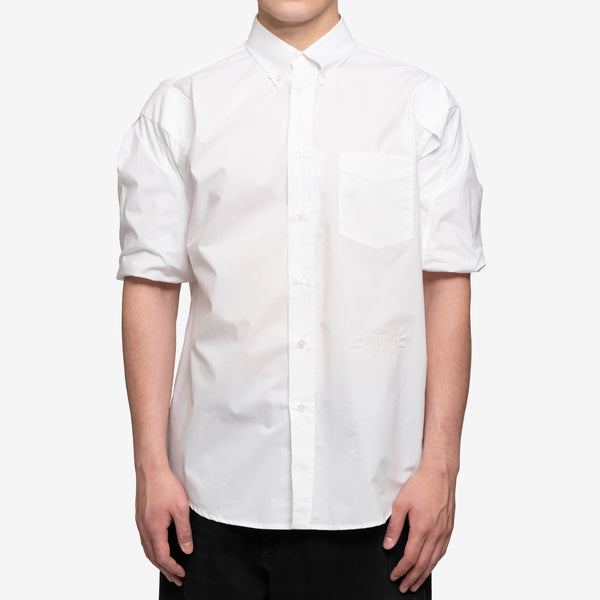 Maison Margiela MM6 Mens Cinched Sleeve SS Shirt in White