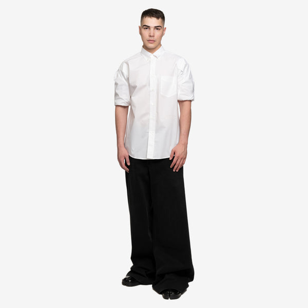 Maison Margiela MM6 Mens Cinched Sleeve SS Shirt in White