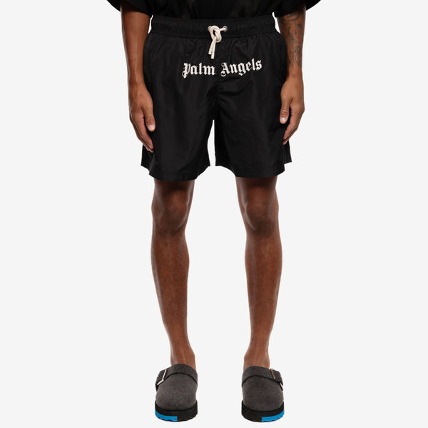Palm Angels Mens Classic Logo Boardshorts in Black