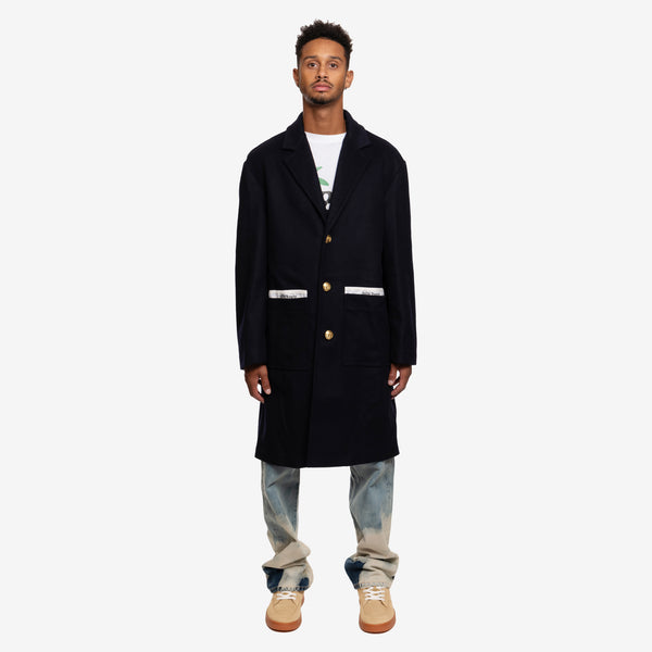 Palm Angels Mens Sartorial Tape Uniform Coat in Black