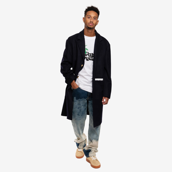 Palm Angels Mens Sartorial Tape Uniform Coat in Black