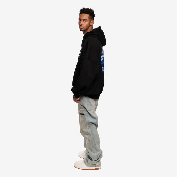 Juun.J Mens Oversize Cotton Hoody in Black