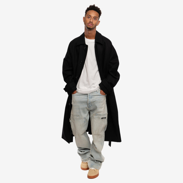 Mens Juun.J Jacket - Oversize Single Fine Wool Mac Coat