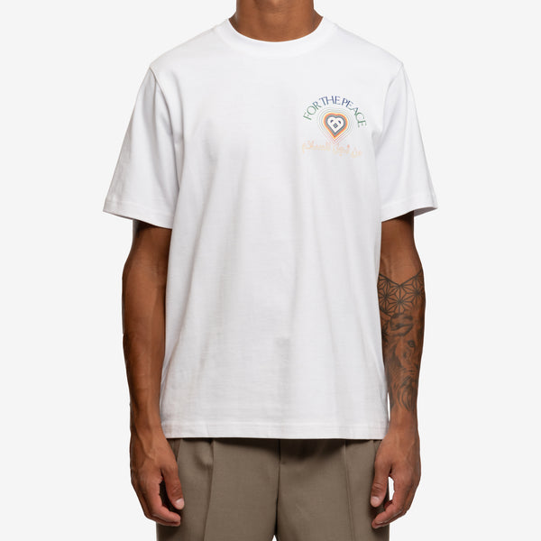 Mens Casablanca Tee For the Peace Gradient T-Shirt in White