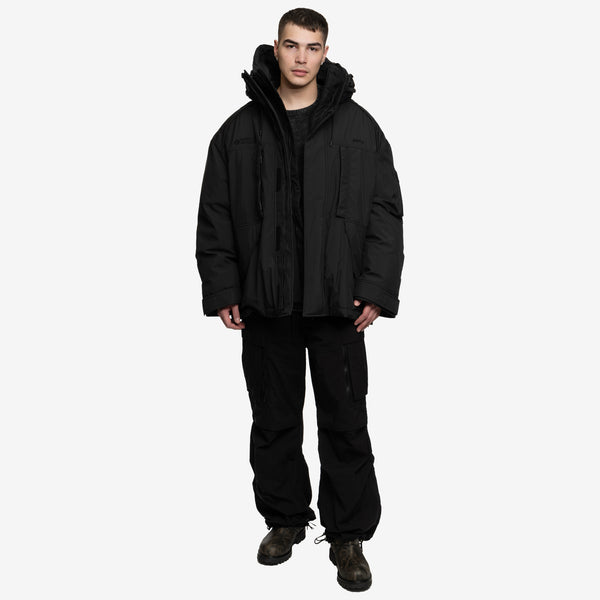 Juun.J Mens Goretex Mid-Length Down Parka in Black