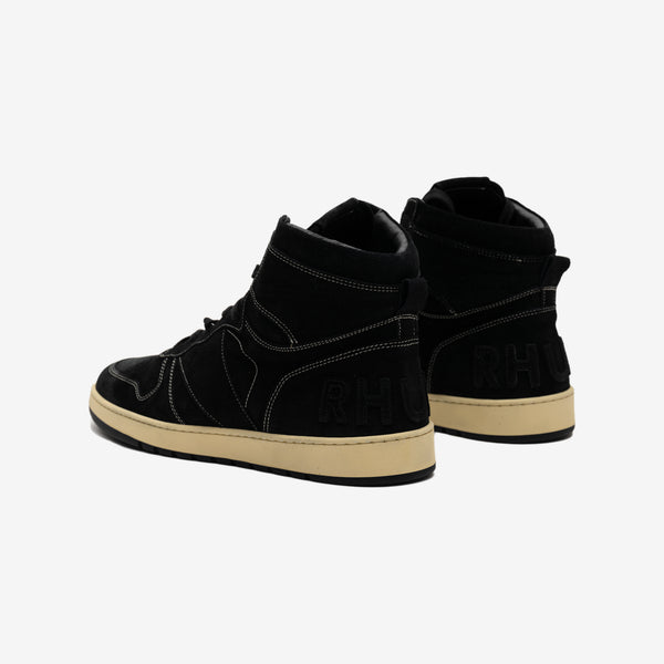 Rhude Shoes Rhecess Hi Suede Sneakers in Black
