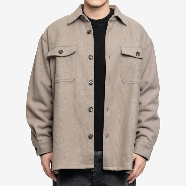 AMI Paris Shirt for Men Maxi Overshirt in Taupe