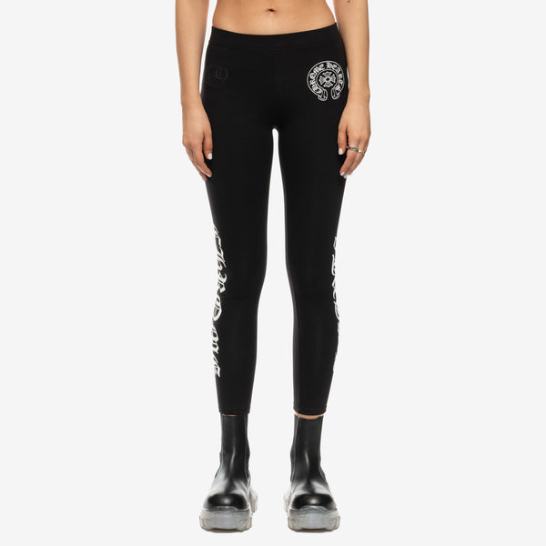 Chrome Hearts Womens CH Horseshoe Leggings in Black