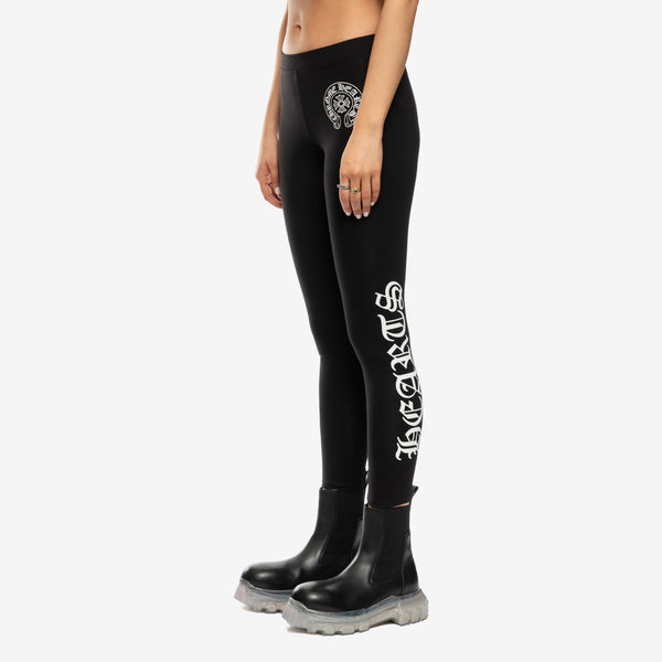 Chrome Hearts Womens CH Horseshoe Leggings in Black