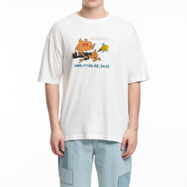 Mens Dom Rebel Tee Sting T-Shirt in Ivory