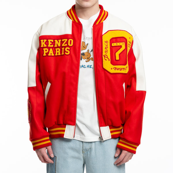 KENZO Mens Tiger Academy Varsity Jacket in Cherry