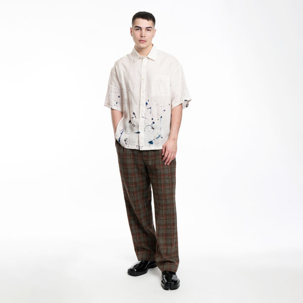 Mens Dom Rebel Monday Short Sleeve Shirt in Beige