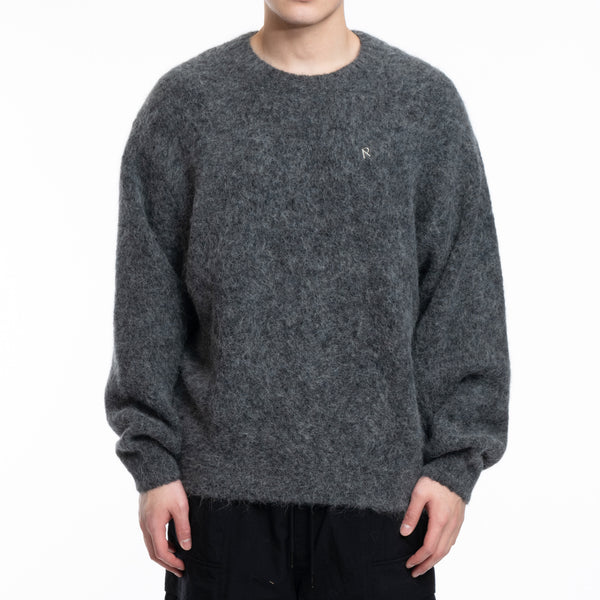 Represent Clothing Brand Mens Alpaca Knit Sweater in Iron