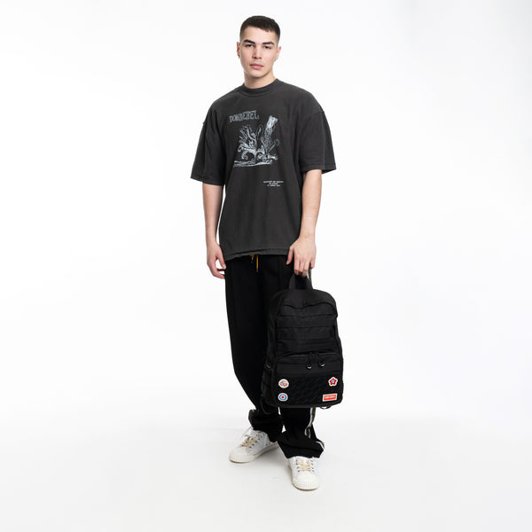 Dom Rebel - Comic Kick T-Shirt in Faded Black