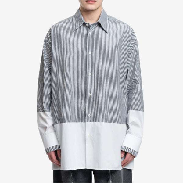 Maison Margiela MM6 Mens Stript Shirt in Dark Grey
