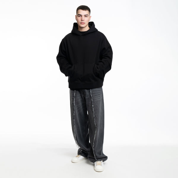 Maison Margiela MM6 Mens Tonal Embroidered Hoody in Black