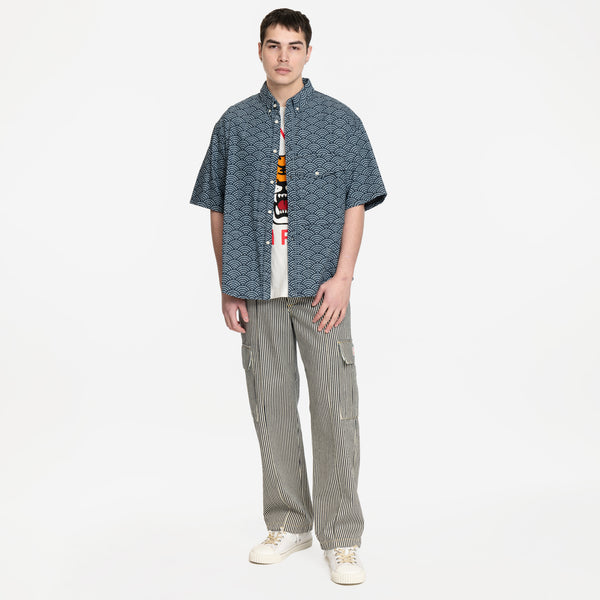 KENZO - Seigaiha SS Denim Shirt in Rinse Blue