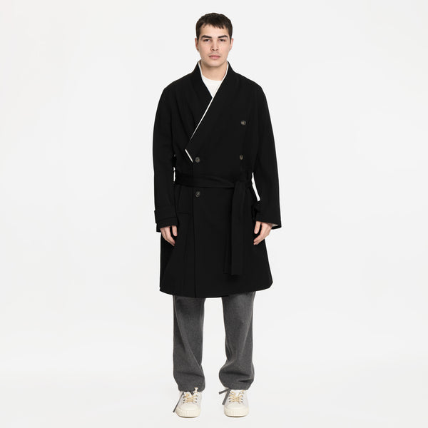 KENZO Mens Kimono Coat in Black