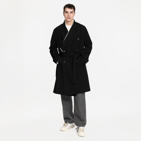 KENZO Mens Kimono Coat in Black
