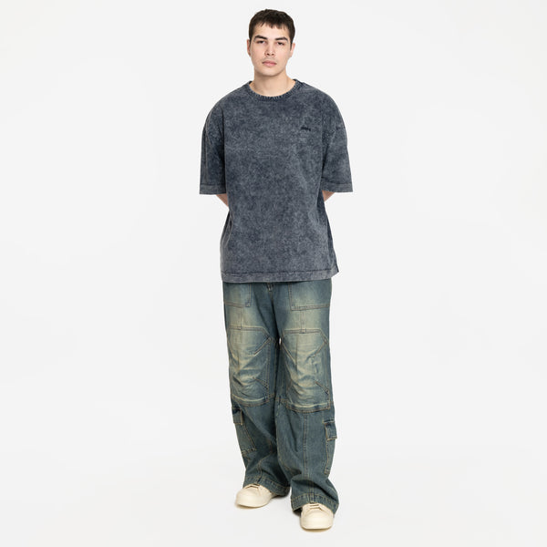 Juun.J Mens Garment Dyed T-Shirt in Blue