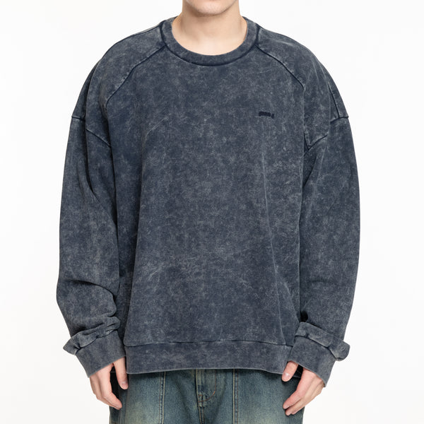 Juun.J Mens Garment Dyed Sweatshirt in Blue