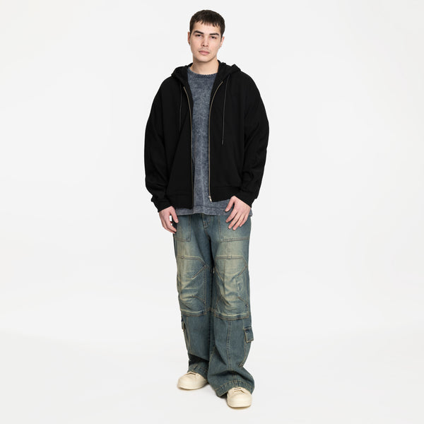 Mens Juun.J Hoodie - Essential Zip Hoody in Black