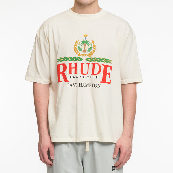 Rhude Tee East Hampton Crest T-Shirt in Vintage White