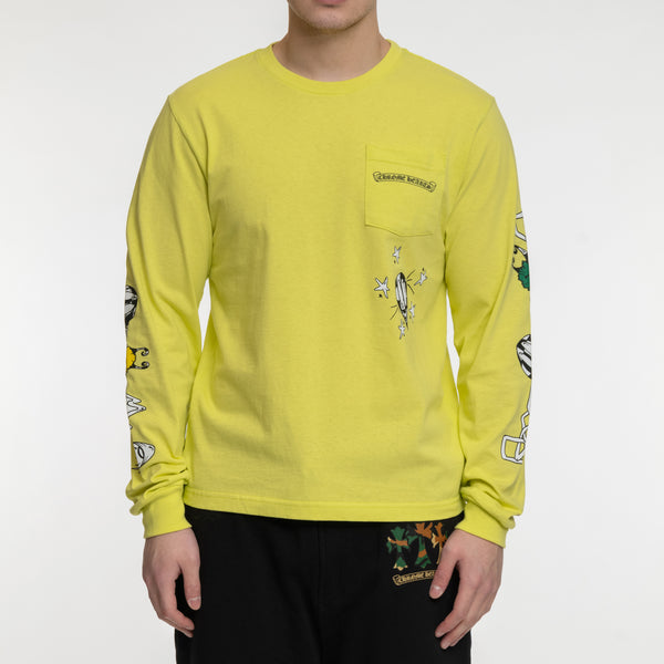 Chrome Hearts Men's Mattyboy Link Long Sleeve T-Shirt in Green