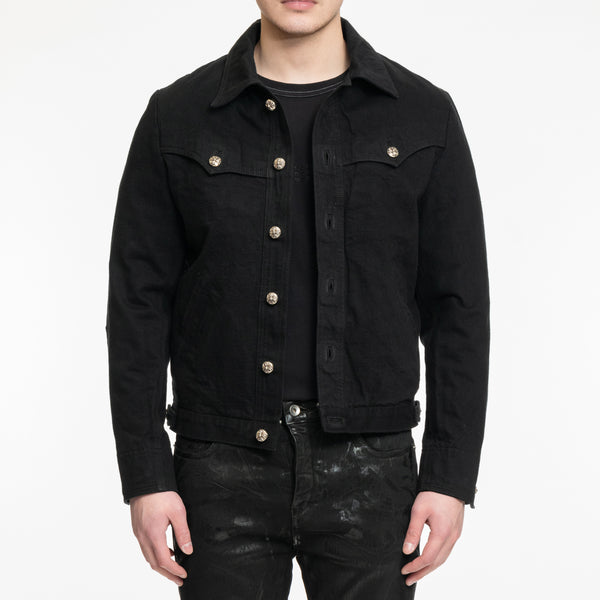 Chrome Hearts Mens Judgement Wish Jean Jacket in Black
