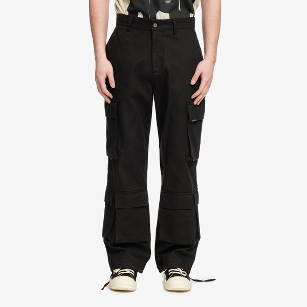 Represent Clo Mens Baggy Cargo Pants in Black